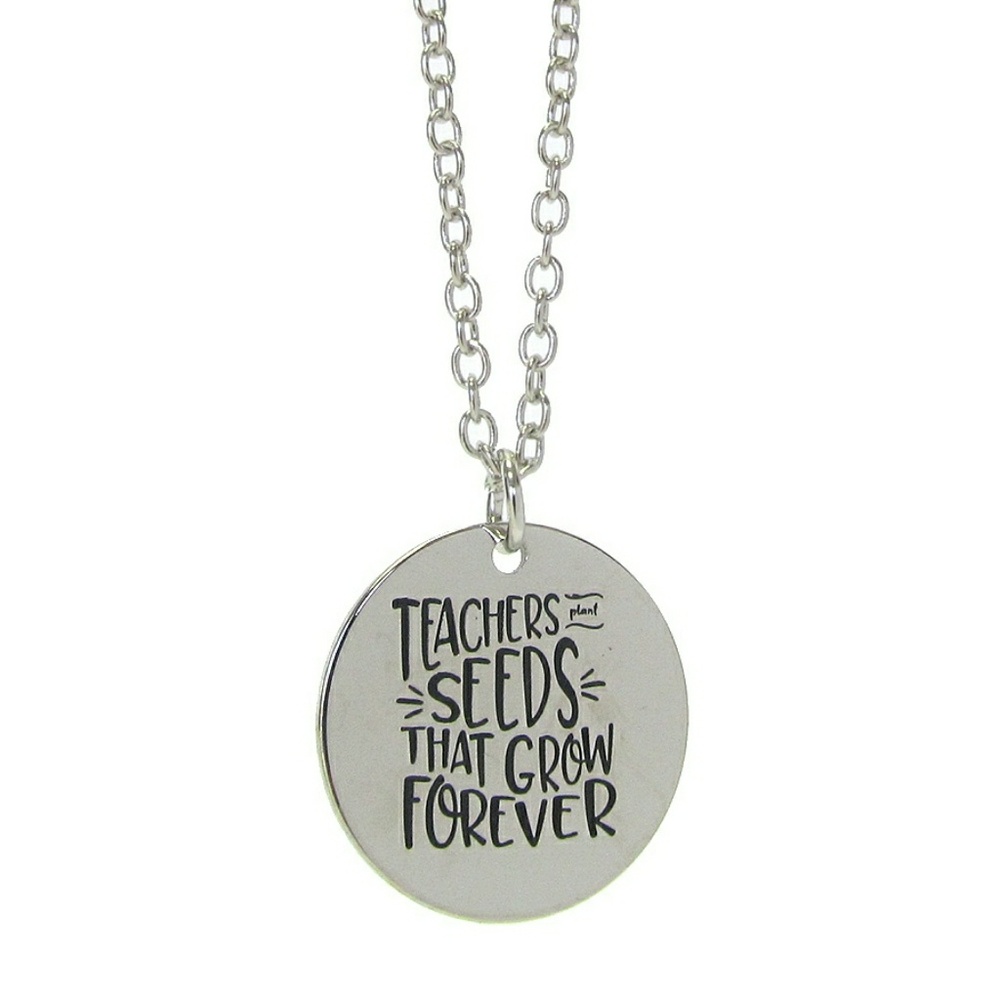 Teacher pendant necklace